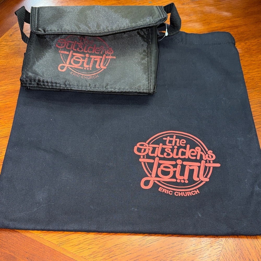 NEW ERIC CHURCH THE OUTSIDERS JOINT BLACK/RED LUNCH BOX TOTE COOLER AND TOTE 2PC
